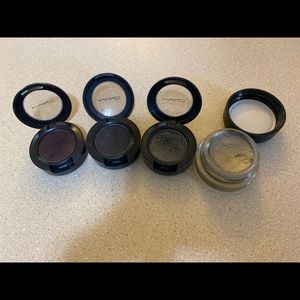 Mac eyeshadows in multiple gray shades